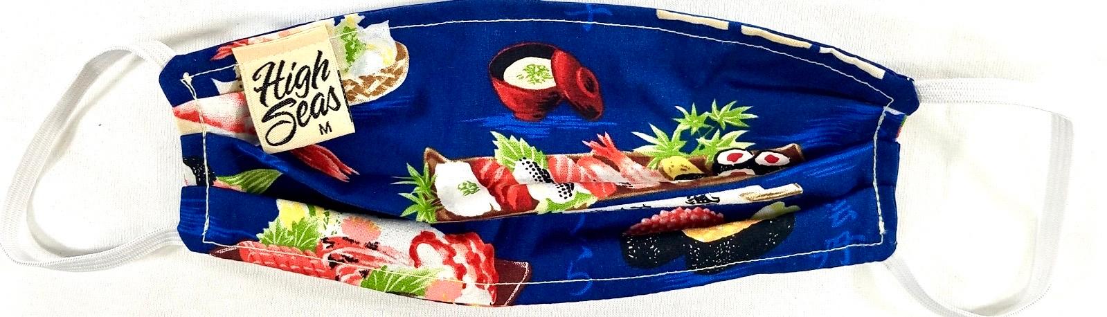 Sushi Bar Face Mask  Made in USA of 100% Cotton